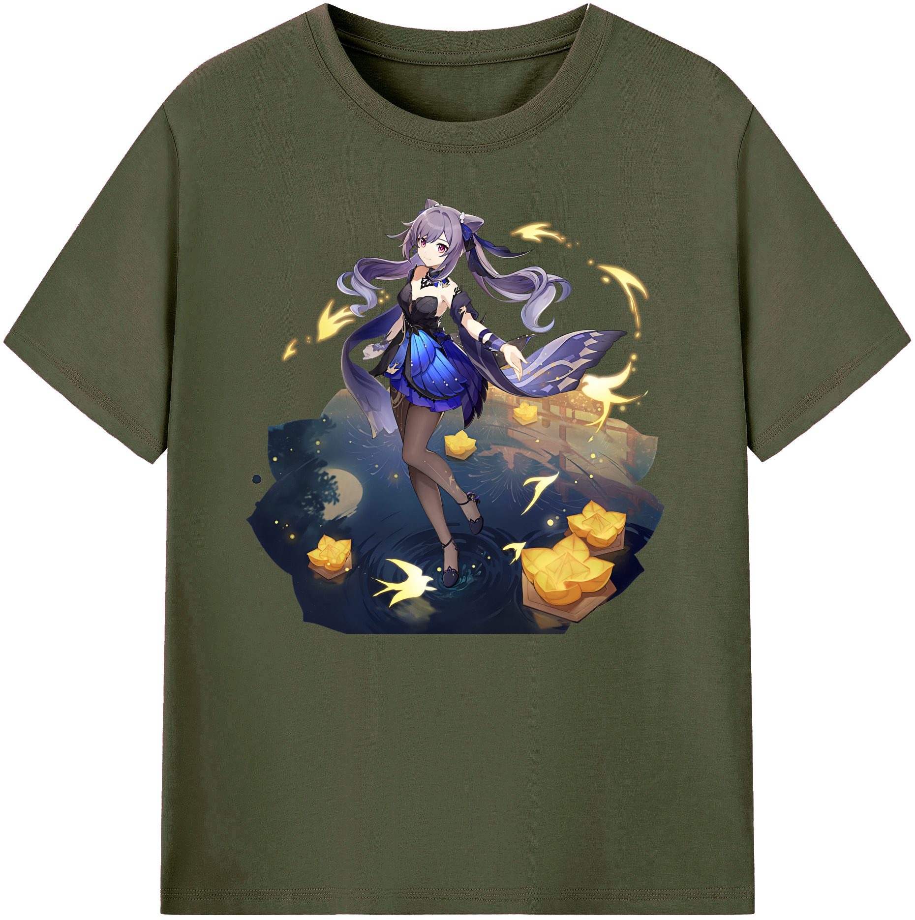 げんし神 刻晴 こくせい genshin Kokusei 綿100％ メンズ半袖Tシャツ｜肌触りやわらか＆通気性